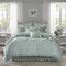 Madison Park Mindy 9 Piece Cotton Percale Comforter Set Aqua Cal King